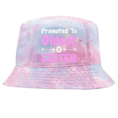 Promoted To Oldest Sister Older Sister Mother's Day Tie-Dyed Bucket Hat