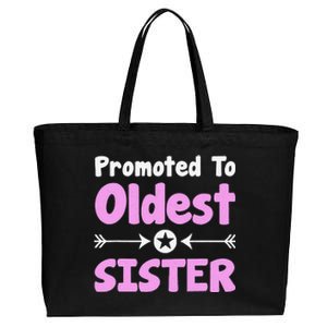 Promoted To Oldest Sister Older Sister Mother's Day Cotton Canvas Jumbo Tote