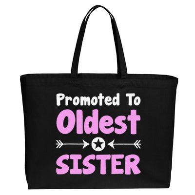 Promoted To Oldest Sister Older Sister Mother's Day Cotton Canvas Jumbo Tote