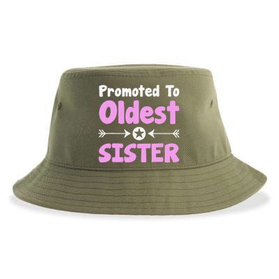 Promoted To Oldest Sister Older Sister Mother's Day Sustainable Bucket Hat