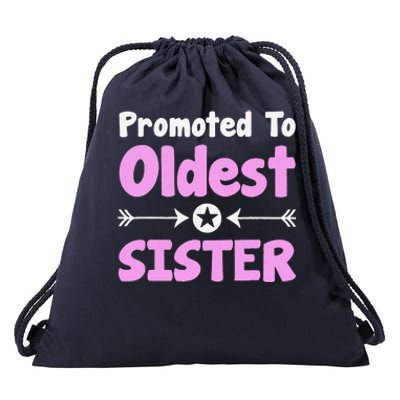 Promoted To Oldest Sister Older Sister Mother's Day Drawstring Bag