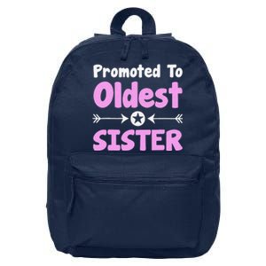 Promoted To Oldest Sister Older Sister Mother's Day 16 in Basic Backpack