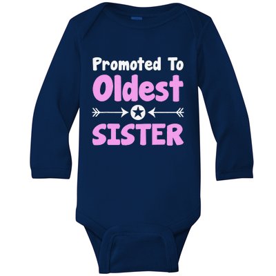 Promoted To Oldest Sister Older Sister Mother's Day Baby Long Sleeve Bodysuit