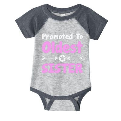 Promoted To Oldest Sister Older Sister Mother's Day Infant Baby Jersey Bodysuit