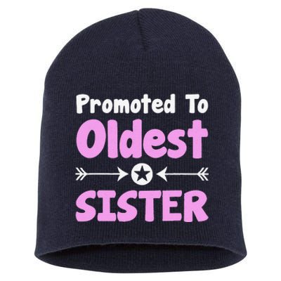 Promoted To Oldest Sister Older Sister Mother's Day Short Acrylic Beanie