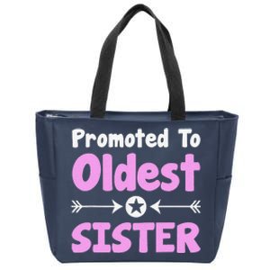 Promoted To Oldest Sister Older Sister Mother's Day Zip Tote Bag