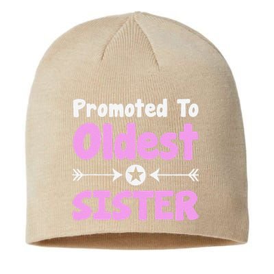 Promoted To Oldest Sister Older Sister Mother's Day Sustainable Beanie