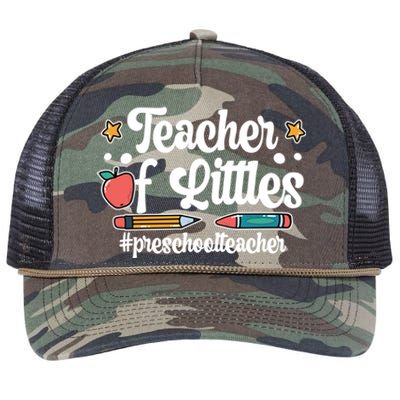 PreK Teacher Of Littles Preschool Teacher Gift Retro Rope Trucker Hat Cap