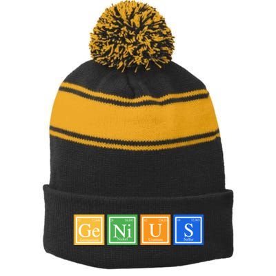 Periodic Table Of Elements Stripe Pom Pom Beanie