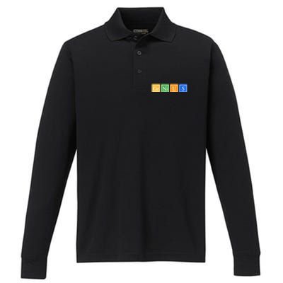 Periodic Table Of Elements Performance Long Sleeve Polo