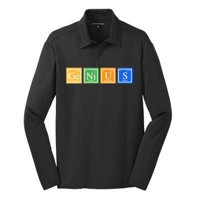 Periodic Table Of Elements Silk Touch Performance Long Sleeve Polo