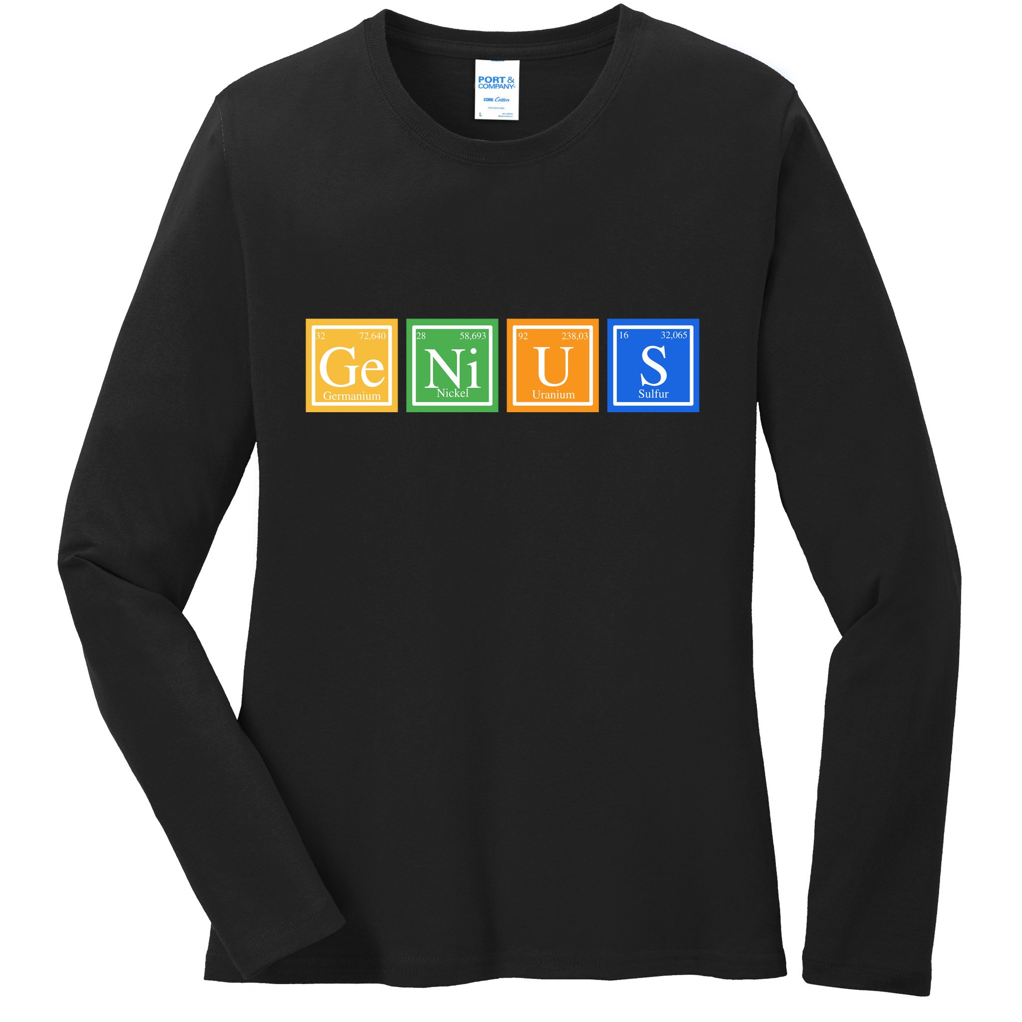 Periodic Table Of Elements Ladies Long Sleeve Shirt