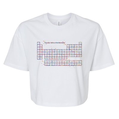 Periodic Table Of The Elements Watercolor Science Art Bella+Canvas Jersey Crop Tee