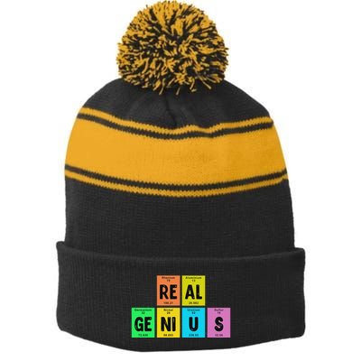 Periodic Table Of Elements Real Genius Stripe Pom Pom Beanie
