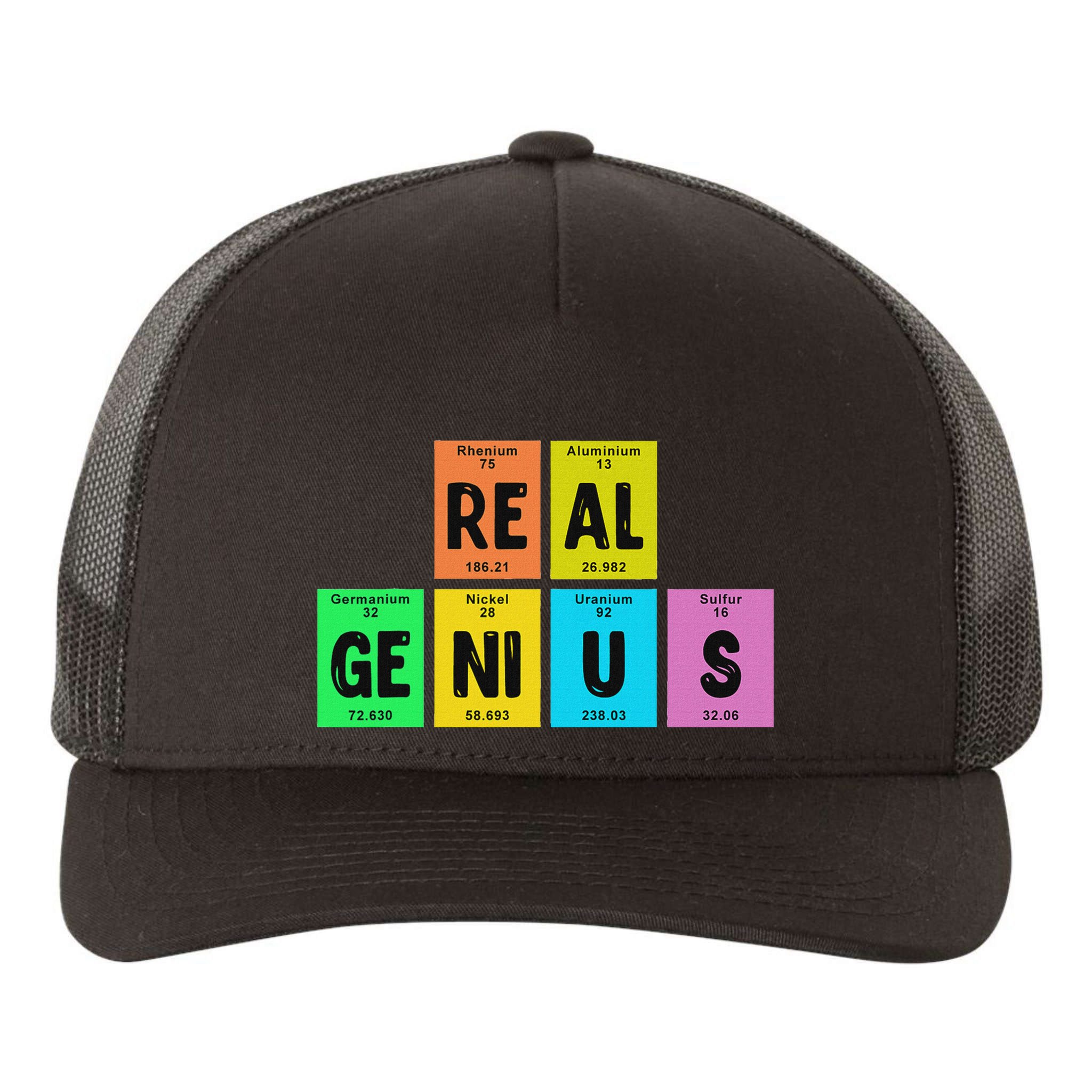 Periodic Table Of Elements Real Genius Yupoong Adult 5-Panel Trucker Hat