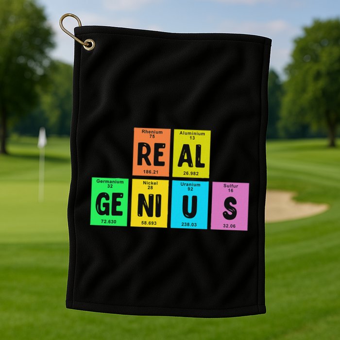Periodic Table Of Elements Real Genius Golf Towel