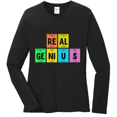 Periodic Table Of Elements Real Genius Ladies Long Sleeve Shirt