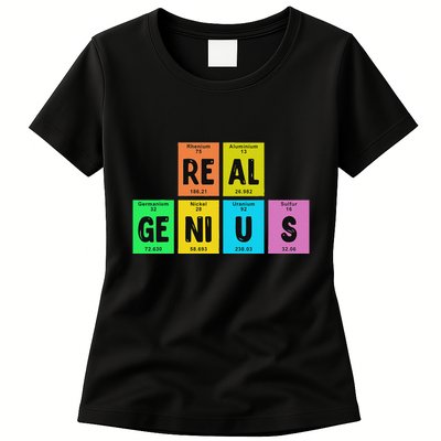 Periodic Table Of Elements Real Genius Womens T-Shirt
