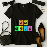 Periodic Table Of Elements Real Genius Women's V-Neck T-Shirt