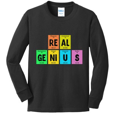 Periodic Table Of Elements Real Genius Kids Long Sleeve Shirt