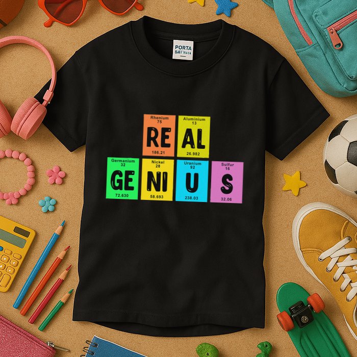 Periodic Table Of Elements Real Genius Kids T-Shirt