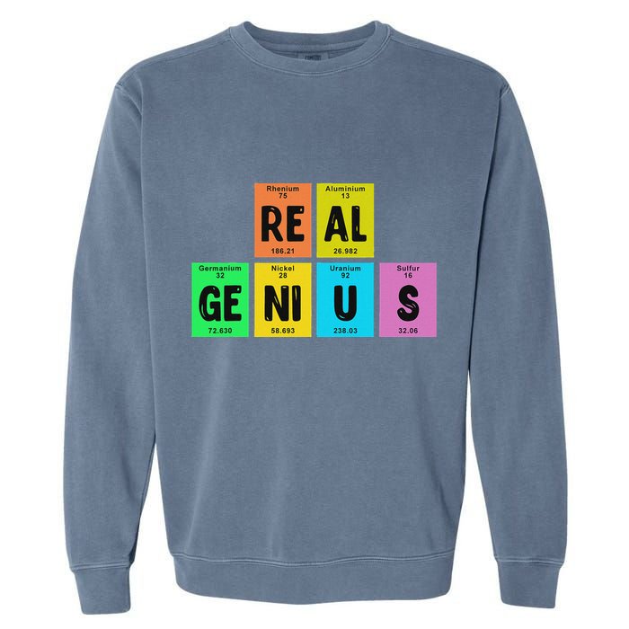 Periodic Table Of Elements Real Genius Garment-Dyed Sweatshirt