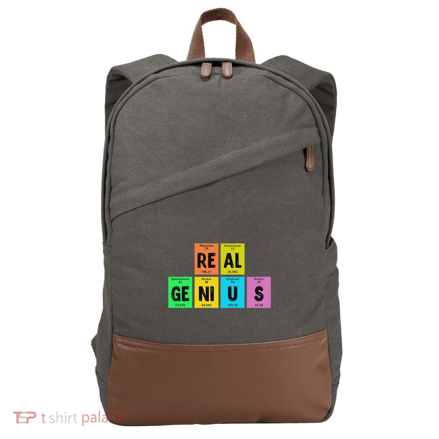 Periodic Table Of Elements Real Genius Cotton Canvas Backpack