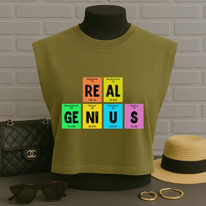 Periodic Table Of Elements Real Genius Garment-Dyed Women's Muscle Tee