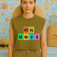 Periodic Table Of Elements Real Genius Garment-Dyed Women's Muscle Tee