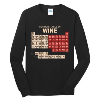 Periodic Table Of Wine Chemistry Periodic Table Geek Nerd Tall Long Sleeve T-Shirt