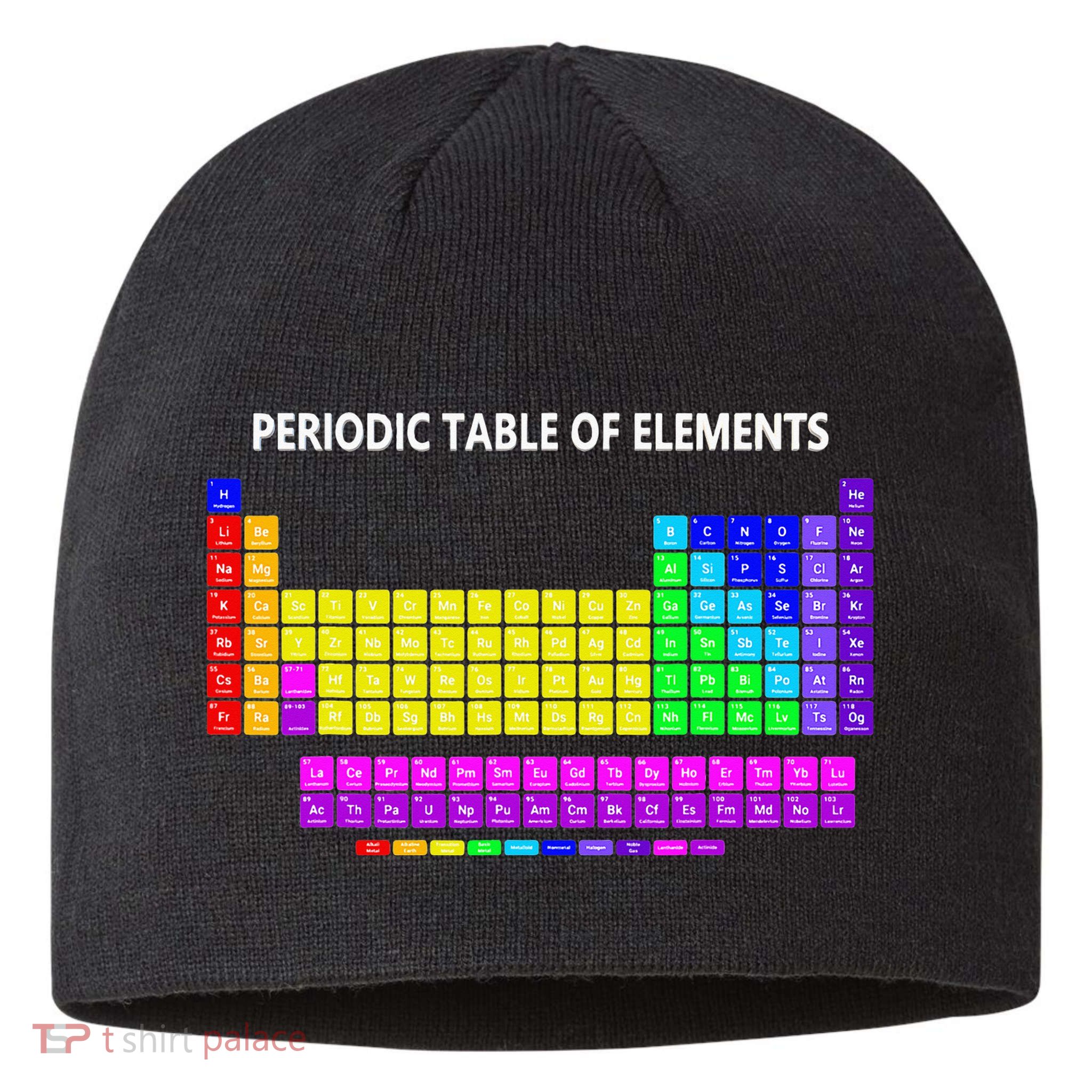 Periodic Table Of The Elements Chemists Nerd Chemistry Lover Sustainable Beanie