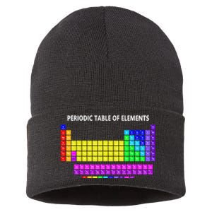 Periodic Table Of The Elements Chemists Nerd Chemistry Lover Sustainable Knit Beanie