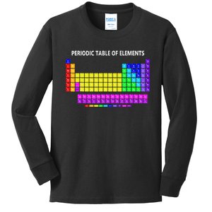 Periodic Table Of The Elements Chemists Nerd Chemistry Lover Kids Long Sleeve Shirt