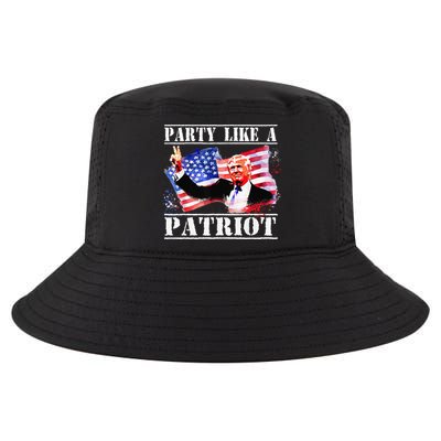 Pro Trump Party Like A Patriot Fourth Of July 4th Cool Comfort Performance Bucket Hat