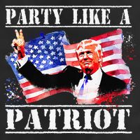 Pro Trump Party Like A Patriot Fourth Of July 4th 7 Panel Mesh Trucker Snapback Hat