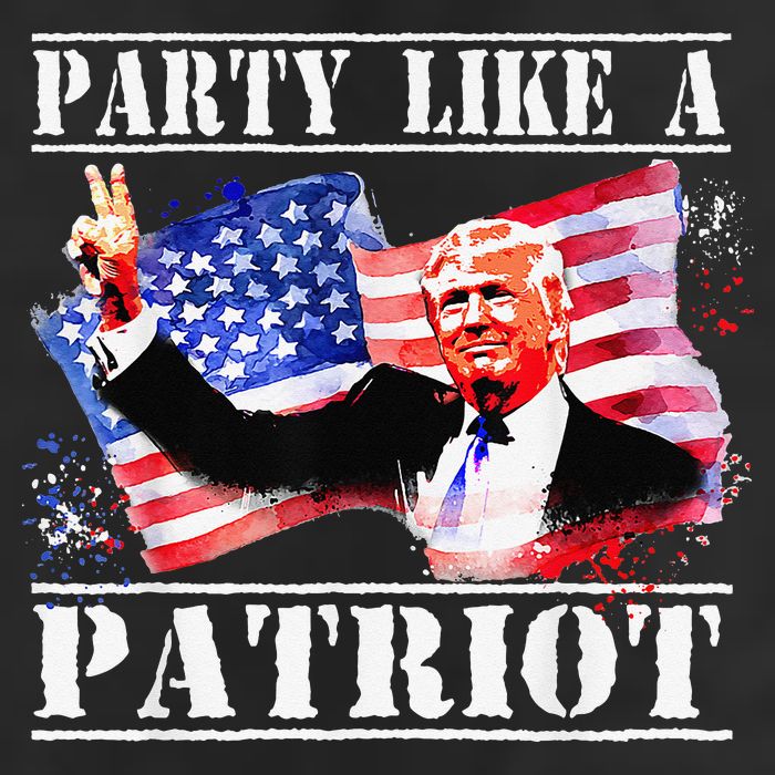 Pro Trump Party Like A Patriot Fourth Of July 4th 7 Panel Mesh Trucker Snapback Hat