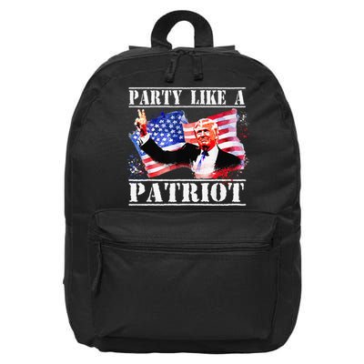 Pro Trump Party Like A Patriot Fourth Of July 4th 16 in Basic Backpack