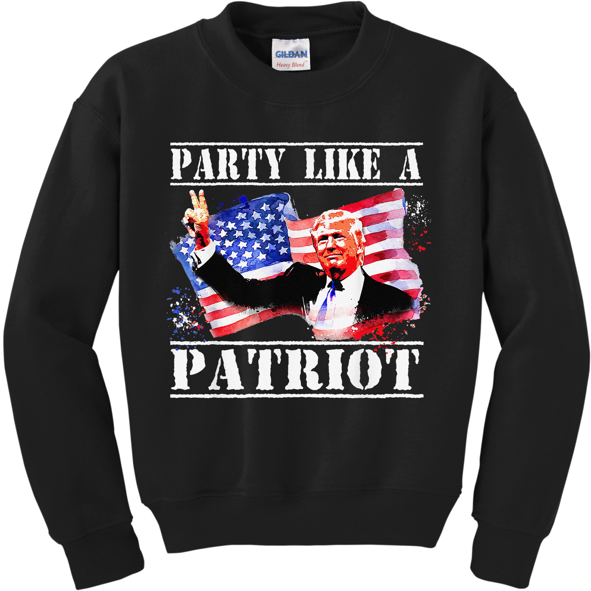 Pro Trump Party Like A Patriot Fourth Of July 4th Kids Sweatshirt