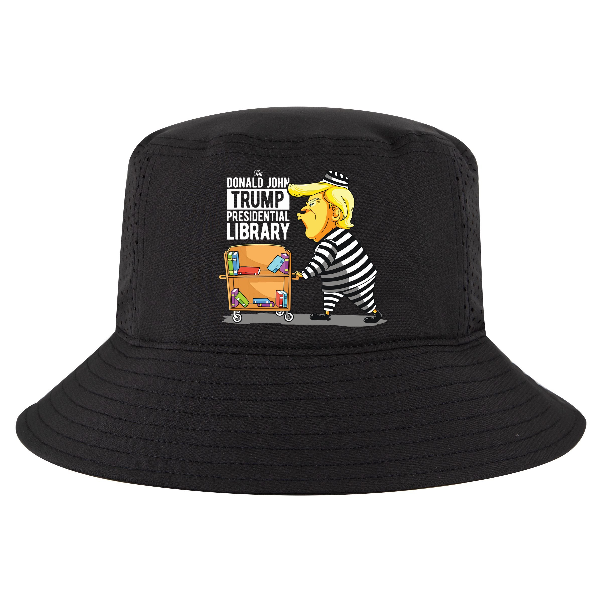 Prison Trump Presidential Library Funny Anti Trump Cool Comfort Performance Bucket Hat