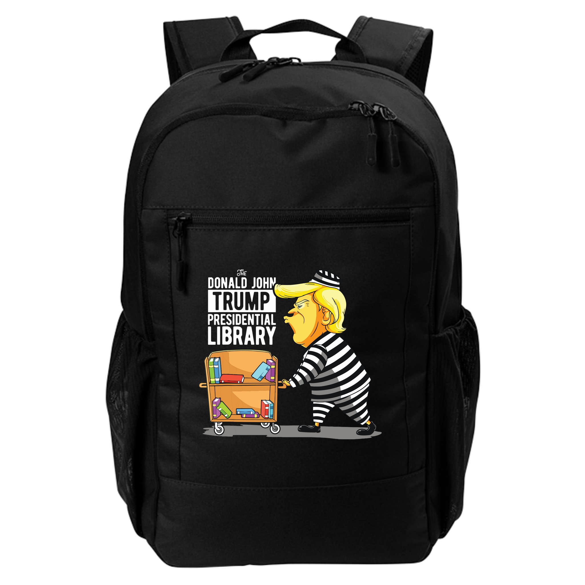 Prison Trump Presidential Library Funny Anti Trump Backpack