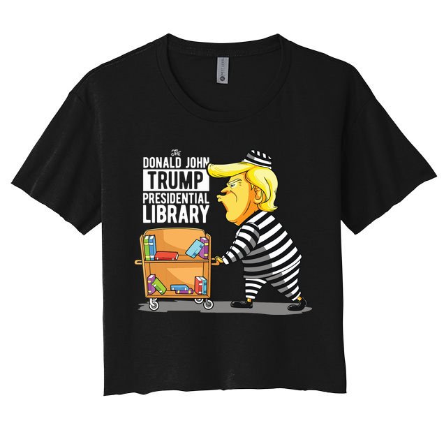 Prison Trump Presidential Library Funny Anti Trump Crop Top