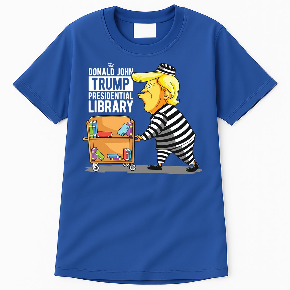 Prison Trump Presidential Library Funny Anti Trump Tall T-Shirt
