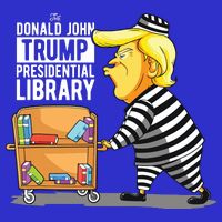 Prison Trump Presidential Library Funny Anti Trump Tall T-Shirt