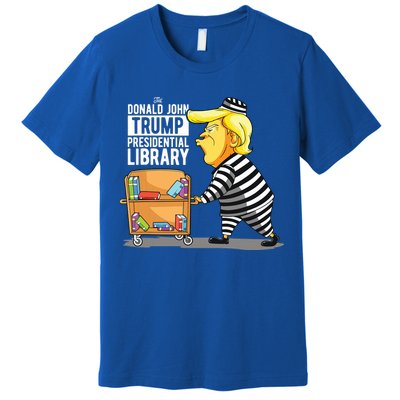 Prison Trump Presidential Library Funny Anti Trump Premium T-Shirt