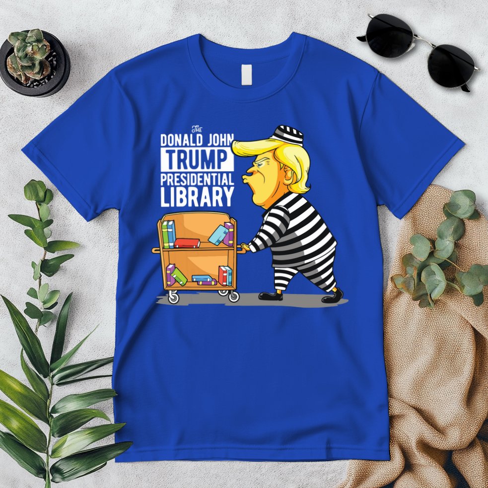 Prison Trump Presidential Library Funny Anti Trump Premium T-Shirt