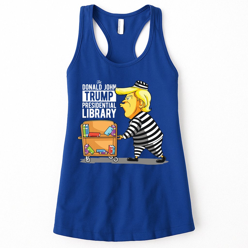 Prison Trump Presidential Library Funny Anti Trump Womens Tank Top