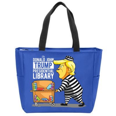 Prison Trump Presidential Library Funny Anti Trump Zip Tote Bag