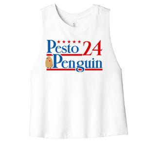 Pesto The Penguin Bird Meme 2024 Trending Pesto Women's Racerback Cropped Tank