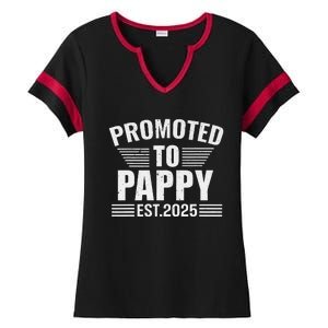 Promoted To Pappy 2025 Pregnancy Announcement Ladies Halftime Notch Neck Tee