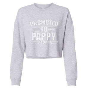 Promoted To Pappy 2025 Pregnancy Announcement Cropped Pullover Crew